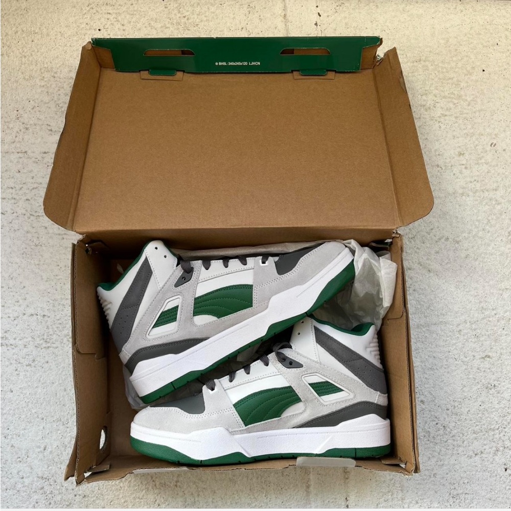 Puma Green and Gray Sneakers